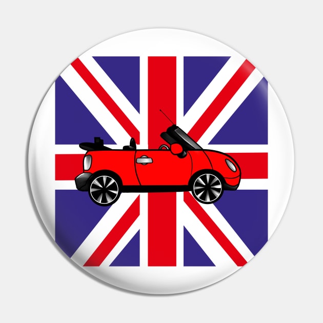 BEEP BEEP Mini, england flag Pin by BeccaKen Designs