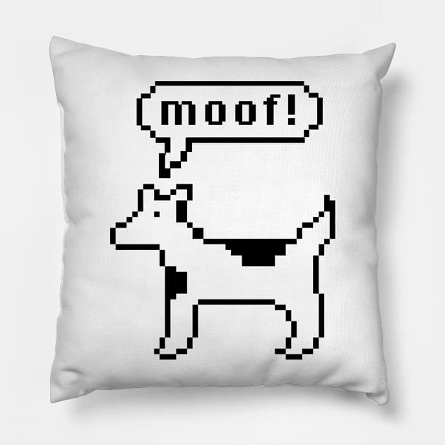 Clarus "moof!" Pillow by TShirtGuy2267