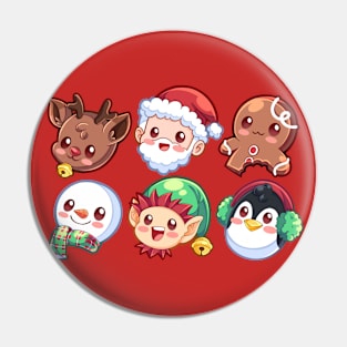 Christmas Holiday Icons Pin