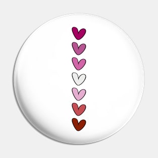 Lesbian hearts flag Pin