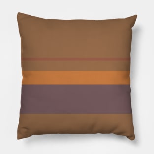 An astonishing customization of Faded Blue, Dirt, Deep Taupe, Earth and Dull Orange stripes. Pillow