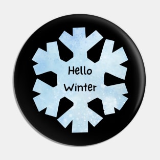 Hello Winter Snowflake Pin