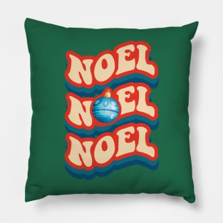 Noel text with ball christmas Pillow