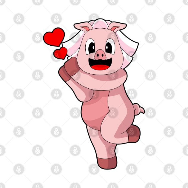 Pig Bride Heart Wedding by Markus Schnabel