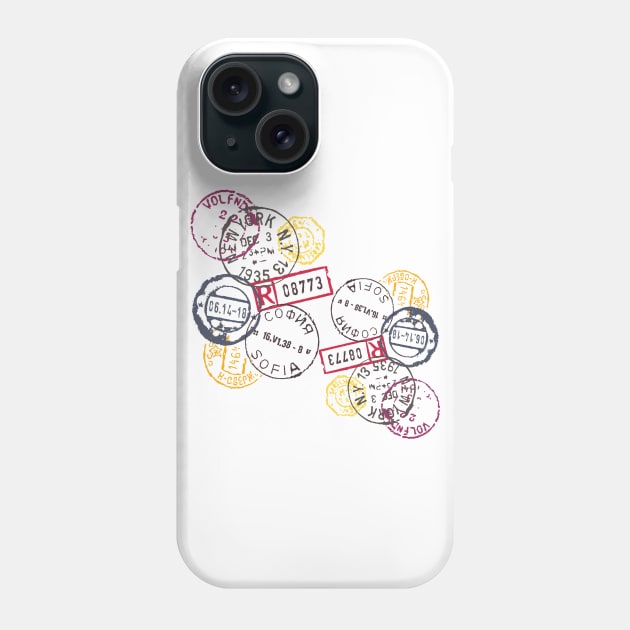 Passport Stamps Collage Phone Case by mazdesigns