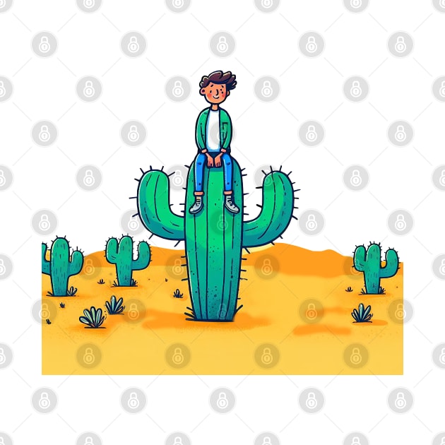 Sitting on thorns on a Mexican cactus by Marccelus