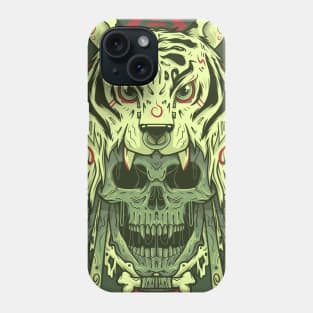 Tiger Head Skull Tribal Illustration Phone Case