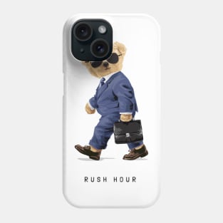 Business bear design "Rush hour" Phone Case