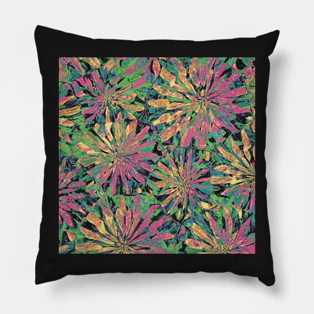 Firework Frizz-balls - Bold and Cool Tie Dye Style - Digitally Illustrated Abstract Flower Pattern for Home Decor, Clothing Fabric, Curtains, Bedding, Pillows, Upholstery, Phone Cases and Stationary Pillow by cherdoodles