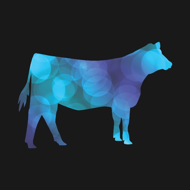 Show Heifer with Blue Abstract Bacakground by SAMMO