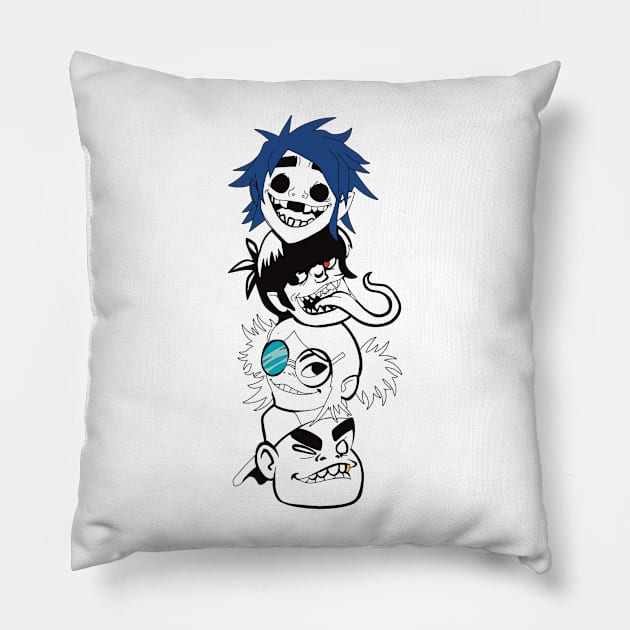 Gorillaz Band Fan Artwork Design Full Version Pillow by OFive