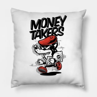 Money Takers Illustration Pillow