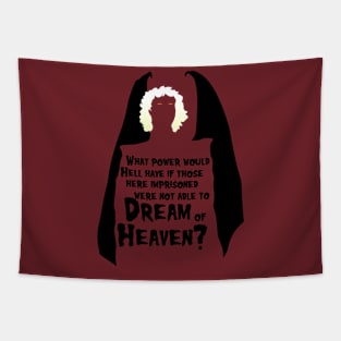 Dreams of Heaven - blk text Tapestry