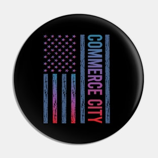 Blue Red Flag - Commerce City Pin