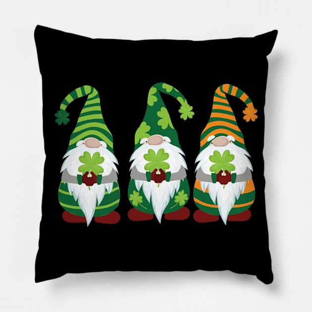 Gnomes St Patricks Day Shamrock Irish Clover Pillow by 2blackcherries