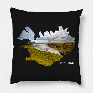 Souvenir of Gullfoss Waterfall and Iceland Pillow