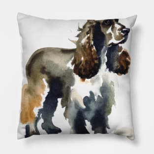 Spaniel Watercolor Painting - Dog Lover Gifts Pillow