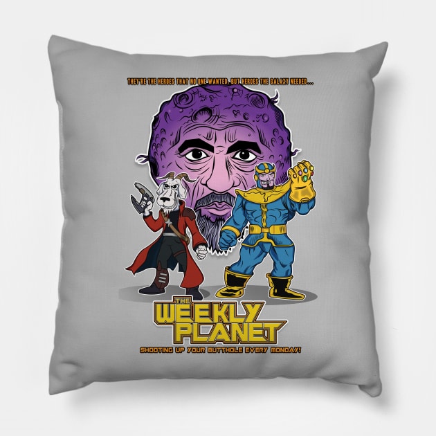 The Weekly Planet: Guardians Of The Weekly Planet Pillow by myohmy_Design