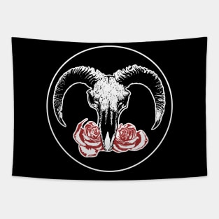 lamb skull and rose Tapestry