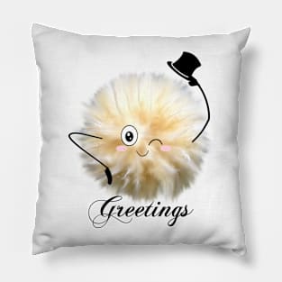 "Greetings" Fluff ball Pillow