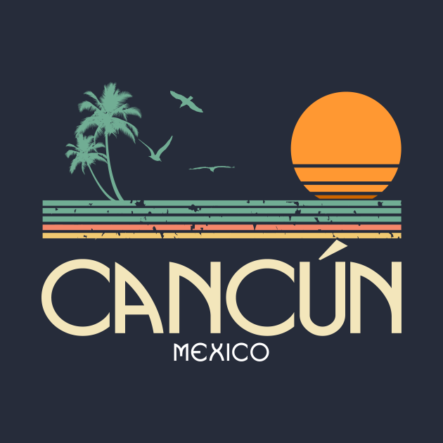 Cancun Mexico Sunset and Palm Trees - Cancun Mexico - Crewneck ...