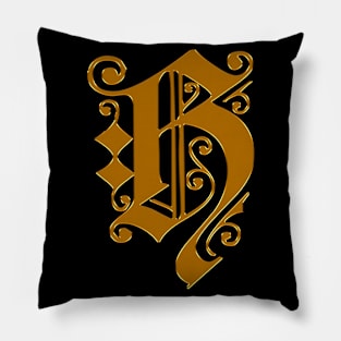 Golden Letter H Pillow