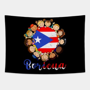 Hispanic Heritage Month Shirt Puerto Rican Flag Boricua Kids Tapestry