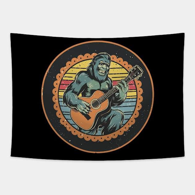 Sasquatch bigfoot rock on Tapestry by SecuraArt