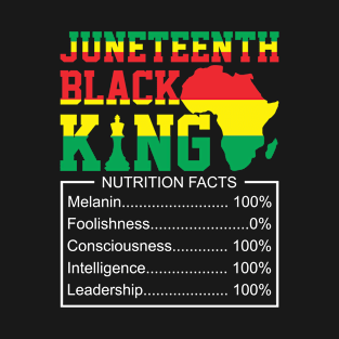 Juneteenth Black King Nutrition Facts - Afro American Men T-Shirt