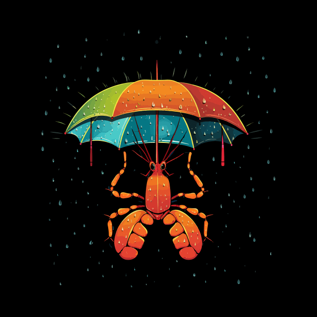 Lobster Rainy Day With Umbrella by JH Mart