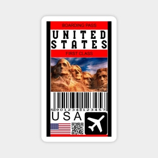 USA first class boarding pass Magnet