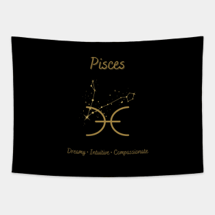 Astrology Collection - Pisces (Symbol & Constellation) Tapestry