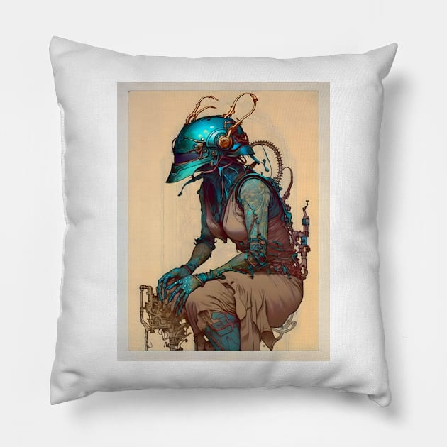 Beetle Droid Drone Engineer Pillow by entwithanaxe