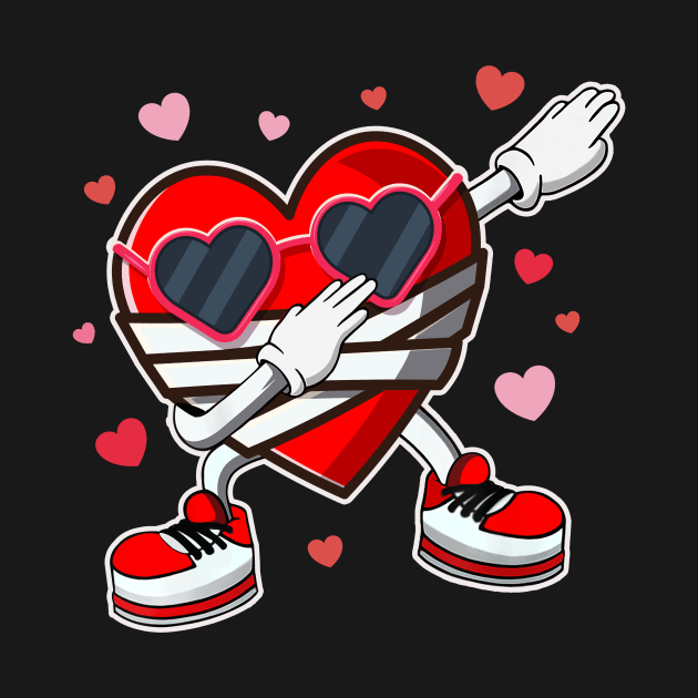 Valentines Day Dabbing Heart by WestKnightTees