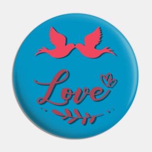 Love.A kiss between two birds Pin