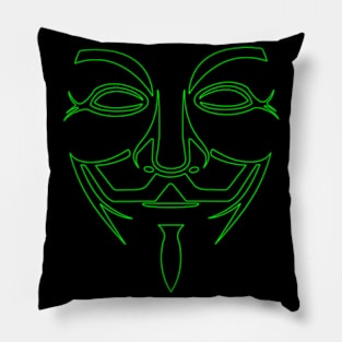 Green Anonymous Mask Pillow