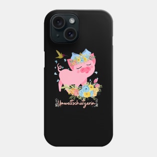 Schwein Vogel Umwelt Schutz Prinzessin Blumen Süß Phone Case