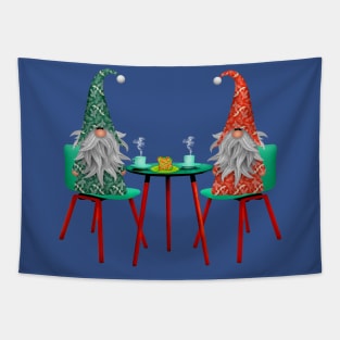 Merry Christmas Elf On Table Tapestry