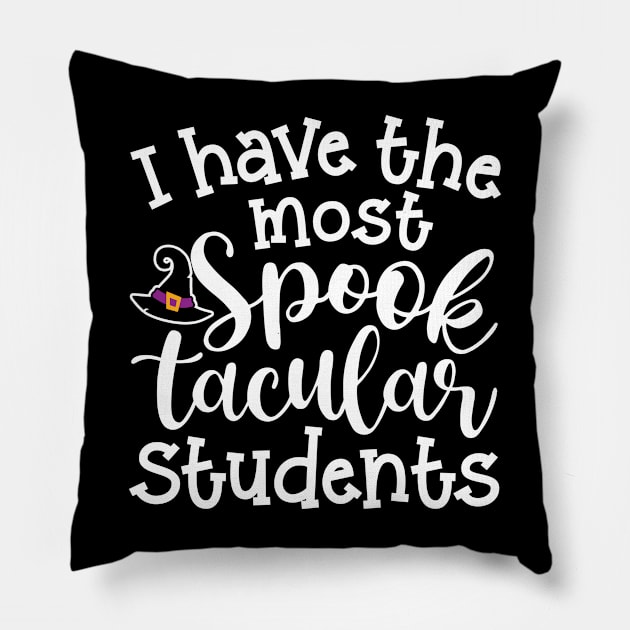 I Have The Most Spooktacular Students Teacher Halloween Cute Funny Pillow by GlimmerDesigns