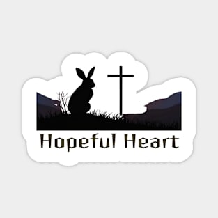 Hope ful Heart /Easter Bunny with a Cross /  Easter Gifts Magnet