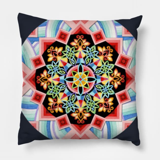 Celtic Mandala Waves Pillow by PatriciaSheaArt