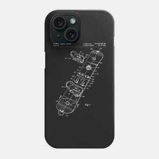 Snowboard Patent - Snowboarding Art - Black Chalkboard Phone Case