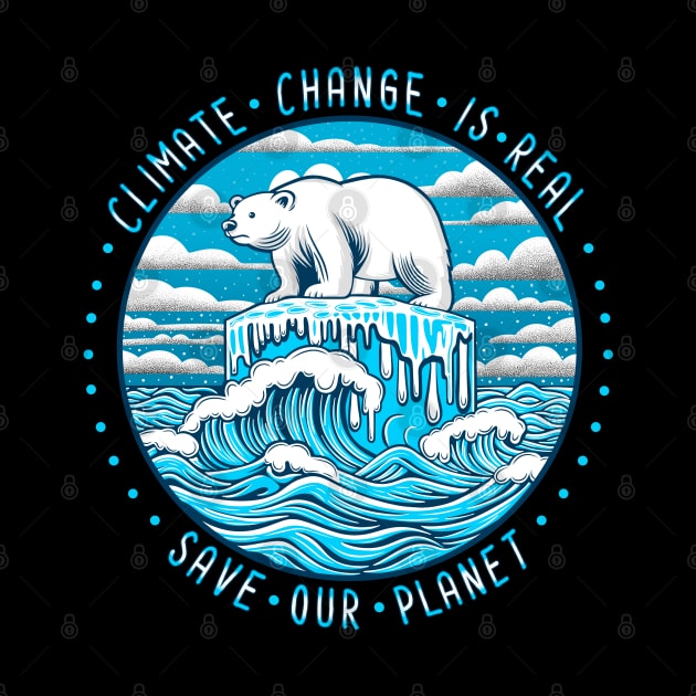 Polar bear on ice. Climate change is real, save our planet by ilhnklv