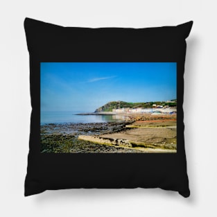 Aberystwyth Beach & Promenade - Spring Sunshine - Coastal Scenery Pillow