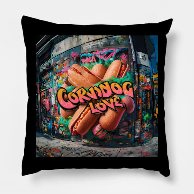 Corndog Love Design Pillow by RazorDesign234