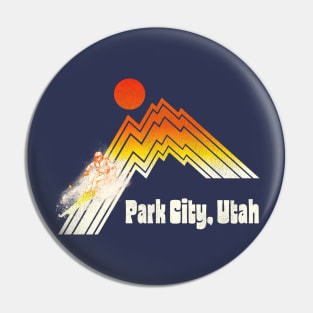 Park City Utah 70s/80s Retro Souvenir Style Skiing Pin