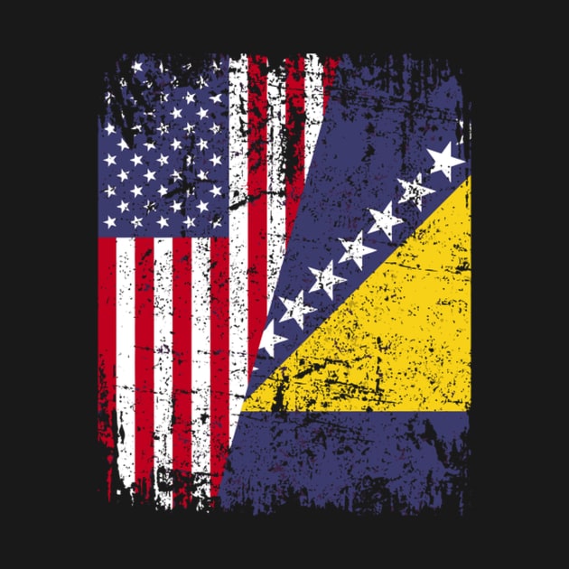 Bosnian Herzegovinian Roots Half American Flag Bosnia Flag by HypeRamen