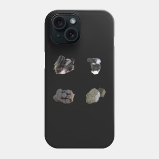 Mineral 4 Pack - Smoky Quartz, Pyrite, Tourmaline, Manganese Phone Case