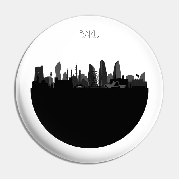 Baku Skyline Pin by inspirowl