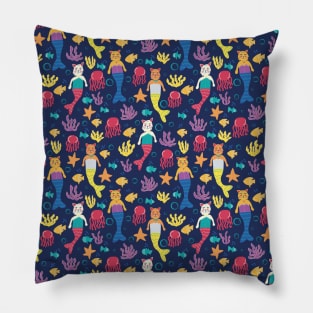 Cat Mermaids Pattern Pillow